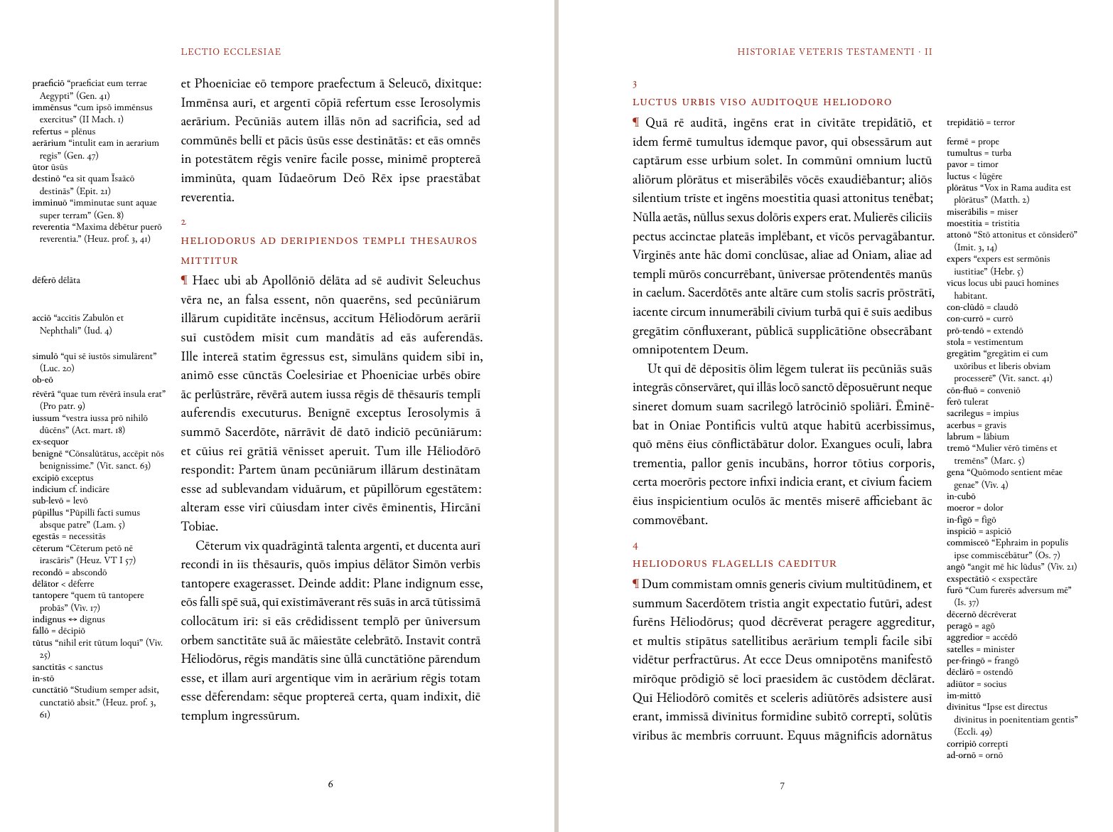 Two facing pages of Selectae e Veteri Testamento Historiae